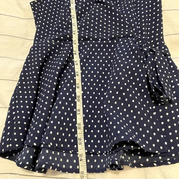 Monteau Navy Polka-dot Peplum Blouse - Picture 6 of 7
